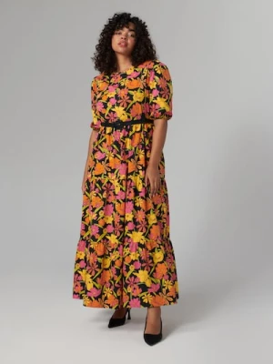 Sinsay - Sukienka maxi ze wzorem - czarny