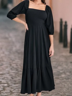 Sinsay - Sukienka midi - czarny