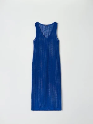 Sinsay - Sukienka midi dzianinowa - niebieski