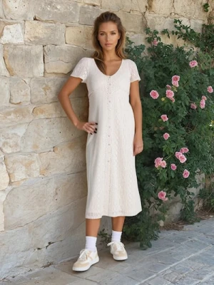 Sinsay - Sukienka midi - kremowy