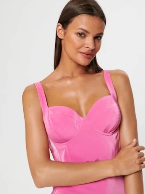 Sinsay - Sukienka midi na ramiączkach - różowy