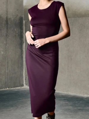 Sinsay - Sukienka midi o klasycznym kroju - bordowy