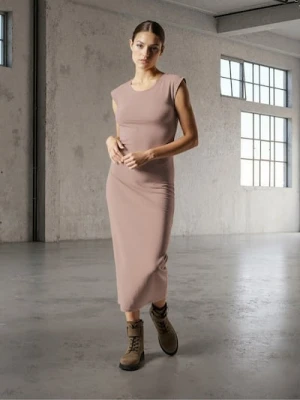 Sinsay - Sukienka midi o klasycznym kroju - brązowy