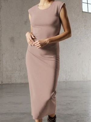 Sinsay - Sukienka midi o klasycznym kroju - brązowy