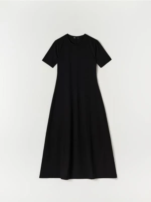Sinsay - Sukienka midi prążkowana - czarny