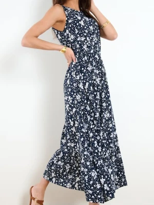 Sinsay - Sukienka midi w kwiaty - wielobarwny