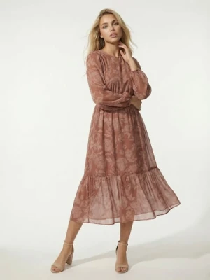 Sinsay - Sukienka midi w kwiaty - wielobarwny