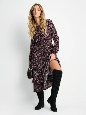 Sinsay - Sukienka midi we wzory - wielobarwny