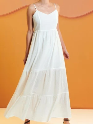 Sinsay - Sukienka midi z efektem stopniowania - biały