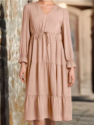 Sinsay - Sukienka midi z efektem stopniowania - brązowy