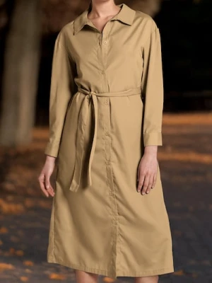 Sinsay - Sukienka midi z kołnierzykiem - brązowy