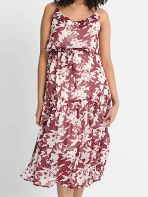 Sinsay - Sukienka midi z kwiatowym wzorem - wielobarwny