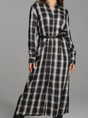 Sinsay - Sukienka midi z paskiem - wielobarwny