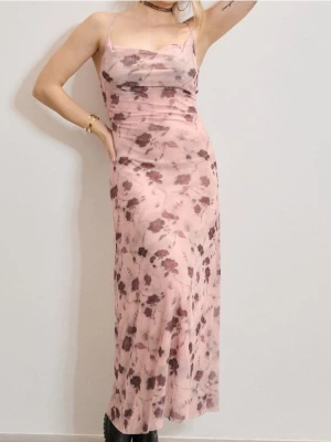 Sinsay - Sukienka midi ze wzorem w kwiaty - wielobarwny