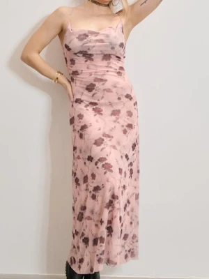 Sinsay - Sukienka midi ze wzorem w kwiaty - wielobarwny