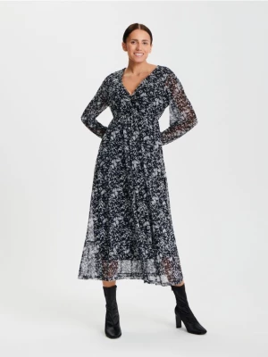 Sinsay - Sukienka midi ze wzorem - wielobarwny