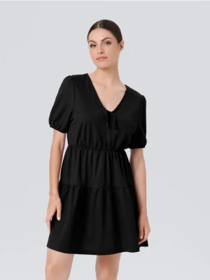 Sinsay - Sukienka mini babydoll - czarny