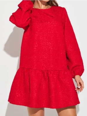 Sinsay - Sukienka mini babydoll - czerwony