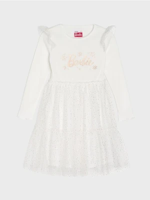 Sinsay - Sukienka mini Barbie - kremowy