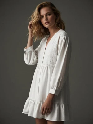 Sinsay - Sukienka mini - biały