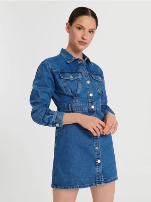 Sinsay - Sukienka mini jeansowa - niebieski