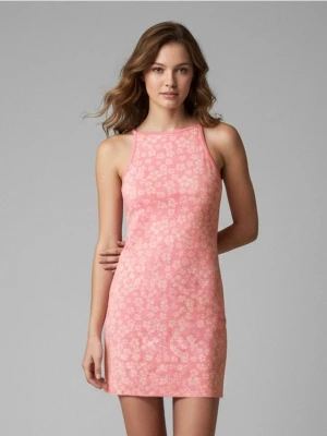 Sinsay - Sukienka mini na ramiączkach z kwiatowym wzorem - różowy