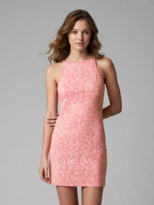 Sinsay - Sukienka mini na ramiączkach z kwiatowym wzorem - różowy