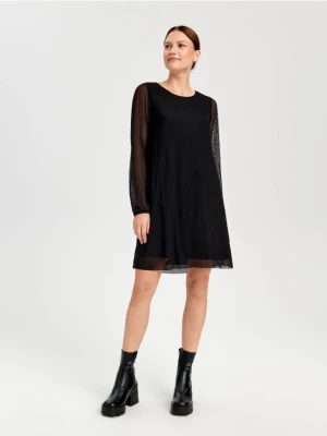 Sinsay - Sukienka mini prążkowana - czarny