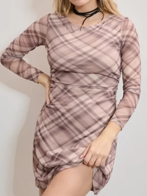 Sinsay - Sukienka mini w kratę - Inny