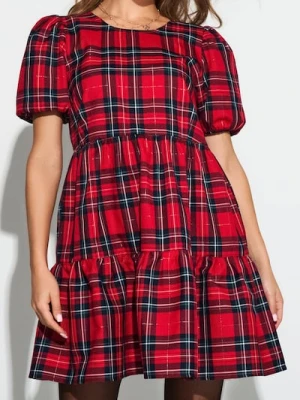 Sinsay - Sukienka mini w kratę - wielobarwny