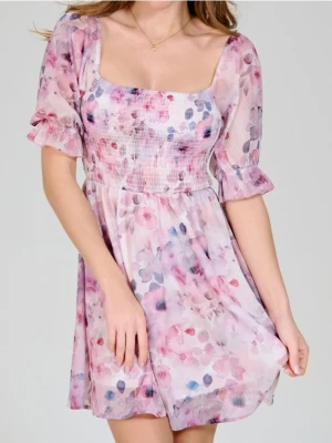 Sinsay - Sukienka mini w kwiaty - wielobarwny