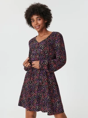 Sinsay - Sukienka mini w kwiaty - wielobarwny