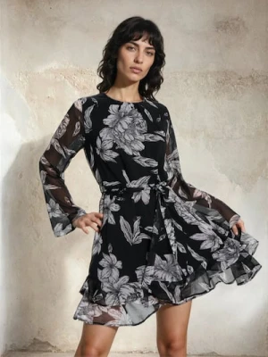 Sinsay - Sukienka mini w kwiaty - wielobarwny