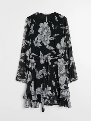 Sinsay - Sukienka mini w kwiaty - wielobarwny