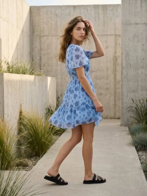 Sinsay - Sukienka mini w kwiaty - wielobarwny