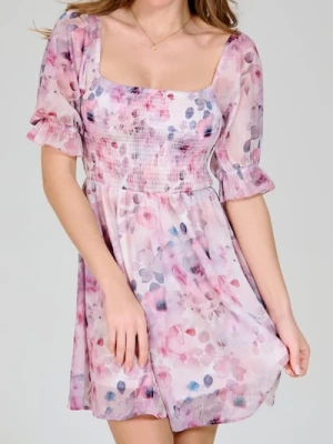 Sinsay - Sukienka mini w kwiaty - wielobarwny