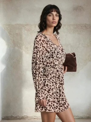 Sinsay - Sukienka mini w panterkę - wielobarwny