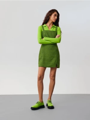 Sinsay - Sukienka mini w pepitkę - zielony
