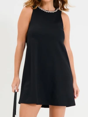 Sinsay - Sukienka mini z dekoracyjnym dekoltem - czarny