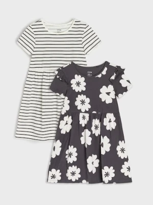 Sinsay - Sukienka mini z falbanami 2 pack - wielobarwny