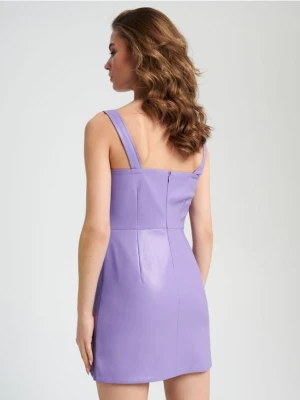 Sinsay - Sukienka mini z imitacji skóry - fioletowy