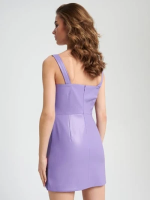 Sinsay - Sukienka mini z imitacji skóry - fioletowy