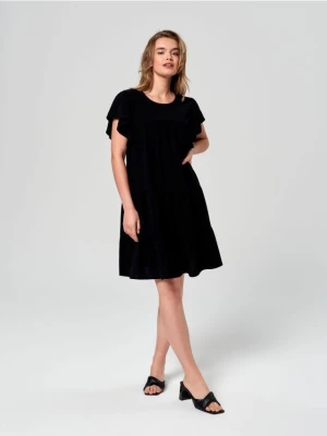 Sinsay - Sukienka mini z lnem - czarny