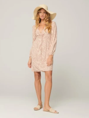 Sinsay - Sukienka mini z marszczeniami - beżowy