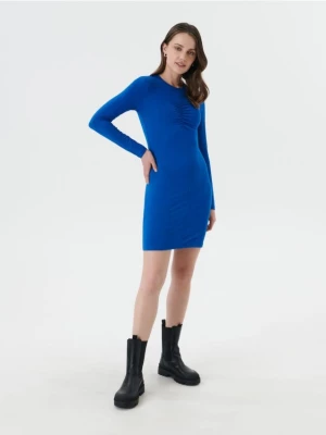 Sinsay - Sukienka mini z marszczeniami - niebieski