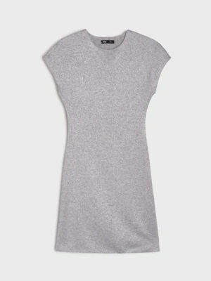 Sinsay - Sukienka mini z metalizowaną nitką - szary