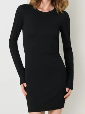 Sinsay - Sukienka mini z okrągłym dekoltem - czarny