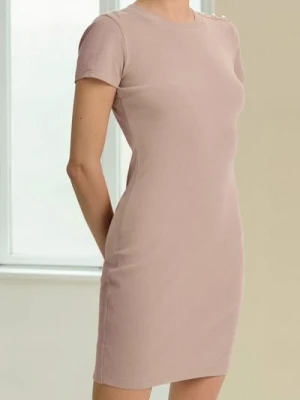 Sinsay - Sukienka mini z ozdobnymi guzikami - beżowy