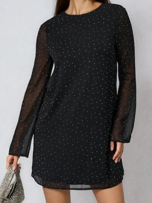 Sinsay - Sukienka mini z połyskiem - czarny