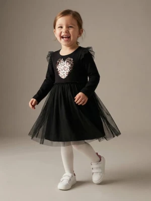 Sinsay - Sukienka mini z połyskującymi cekinami - czarny